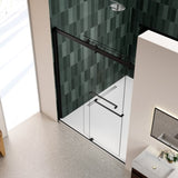 Bypass shower door, sliding door, with 5/16" tempered glass and Matted black finish 6074 W2122P179446