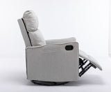 038-Cotton Linen Fabric Swivel Rocking Chair Glider Rocker Recliner Nursery Chair With Adjustable W527134470