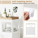 White Bathroom Floor Cabinet Freestanding Storage Organizer 50126723