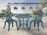 3 PCS Outdoor Set, All-Weather Cast Aluminum Rose Table and Chairs Set of 2, Patio 63577994