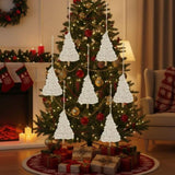 6PCS Set Christmas Tree Ornaments 4.3x7.5" Fringe Tassels Tree Shaped Hanging Decor Holiday Assorted 42253158
