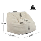 Olbia Indoor Bean Bag Chair, Beige Faux Fur N775P265556B