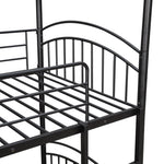 ZUN Twin Over Twin Metal Bunk Bed With Slide,Kids House Bed Black+Red 88600955