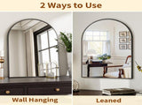 16"x24" Arched Wall Mounted Bathroom Mirror Arched Vanity Mirror, Black 68393681