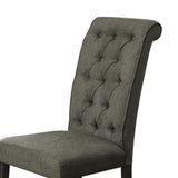 Set of 2 Upholstered Fabric Side Chairs in Antique Black and Gray B016P156581