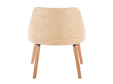 Mid-Century Modern Chair in Natural Wood and Cream Fabric B202P223416
