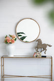 28" Round Wood Mirror, Wall Mounted Mirror Home Decor for Bathroom Living Room W2078124099