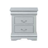 Wooden Nightstand with 2 Drawers in Platinum Finish B016P256195