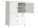 White MDF with vertical stripes, 60*30*110cm, 2 drawers, 2 doors, bathroom vanity 61168409
