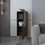 Ac Chin Storage Cabinet with a Door and Open Storage, Wengue Natural Oak B128P263716