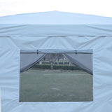 ZUN Outdoor 10x 10Ft Pop Up Gazebo Canopy Tent with Removable Sidewall with Zipper,2pcs Sidewall with W419P147532