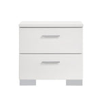 ZUN 2-drawer Nightstand in White High Gloss Finish B016P254558