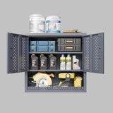 Metal garage cabinet with door, wall-mounted storage cabinet, floating tool cabinet for basements, W396P305780