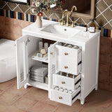 36.02-inch bathroom vanity with two soft-close doors, adjustable shelves and three drawers N729P184710K