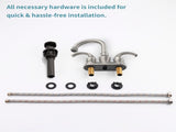 Bathroom Faucet 2-Handle Brushed Nickel with 360 Degree Rotating Spout, Crescent Moon Style 4-inch 10026044