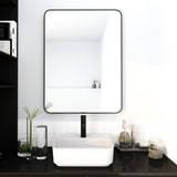 24 x 32 Inch Bathroom Mirror Black Aluminum Frame W99967980