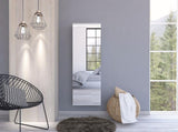 Montauk 5-Shelf Wall Mounted Shoe Cabinet with Mirror Door White B06280104