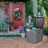 ZUN 51gal 195L Outdoor Garden Plastic Storage Deck Box Chest Tools Cushions Toys Lockable Seat 97153412