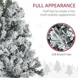 ZUN Christmas Trees, with Snow Frosted Branches, Warm White LED Lights 63176633