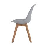 Set of 2 Polypropylene Dining Side Chairs, Grey B016P223203