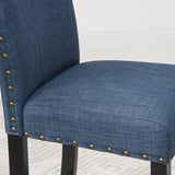 ZUN Biony Fabric Dining Chairs with Nailhead Trim, Set of 2, Blue T2574P164547