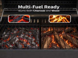 110 x 45 x 102 cm Black Cart-Style Charcoal Grill with 2 Side Tables 700&degC High-Temperature 45835967
