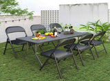 6 ft Rectangular Black Plastic Folding 41651635