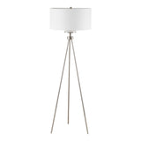 ZUN Pacific Tripod Metal Tripod Floor Lamp with Glass Shade B03596588