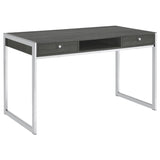 ZUN Weathered Grey 2-drawer Writing Desk B062P153657