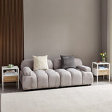 Set of 2, 15.75" Rattan End table with drawer, Modern nightstand, metal legs,side table for living W1265123646