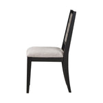 ZUN Set of 2 Dining Chairs with Upholstered Seat, Grey and Black B016P227318