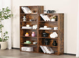 5-Shelf Bookcase, Floor Standing Storage Shelves, Rustic Brown 86877945