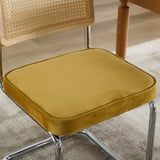 Mid Century Modern Dining Chairs Set of 2, Velvet Accent Chairs with Natural Cane Back & Stainless 97370969