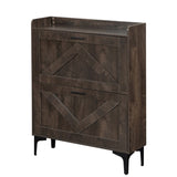 Shoe Cabinet with 2 Flip Drawers& Open Shelves,Modern Entryway Shoe Storage Cabinet, SlimNarrow W679P154753