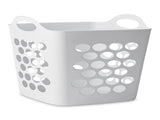 (4 pack)Plastic Laundry Hamper, Flexible Square, Breathable with Handles, White (Shipment from 37294512