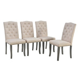 6-Piece Farmhouse Table Set, Rectangular Trestle Table and 4 Upholstered Chairs & Bench for 82603456