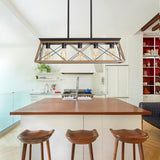 (Same as W134067498/L1003) 5-Light Walnut Farmhouse Chandeliers For Dining Room W1340P206631