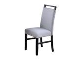 Contemporary Style 2pc Dining Chairs w Wooden handle Upper back Rest Charcoal Wooden Legs Soft B011P367203