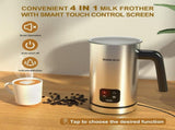 Milk Frother and Steamer, Electric Milk Warmer with Touch Screen, BIZEWO 4 IN 1 Automatic Stainless 36710689