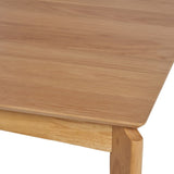 ZUN Dining Table, 6-Seater, Rubberwood with Walnut Veneer, Mid-Century, Natural Oak Finish 64676.00NOAK