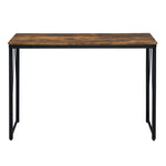 ZUN Weathered Oak and Black 47.5" Writing Desk with Metal Sled Base B062P184523