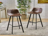 Set of 2 30" Dax Faux Leather Barstool Brown 57582.00