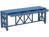 U_Style 60''Acacia Veneer Console with 4 Spacious Drawers, Modern Crisscross Design Entryway N711P289747V