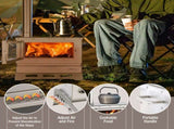 Hot Tent Stove Wood Burning with Chimney Pipe, Portable Folding Tent Wood Stoves include View Glass 59032493