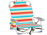 63*65*82cm Short Oxford Cloth Silver White Aluminum Tube Bearing 100kg Beach Chair Rainbow Stripes 99378183
