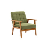 ZUN Accent Chairs Set of 2 with Table, Mid Century Modern Accent Chair, Wood and Fabric Armchairs W1539P205996