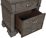 Gray Color Nightstand Bedroom 1pc Nightstand Solid wood Satin Knickel Knobs and Pulls B011126022