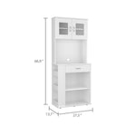 ZUN Pantry Cabinet 67" H, Two Doors, One Drawer, Two Storage Shelves, Two Internal Shelves, Three B097120774