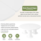 ZUN ON-TREND Φ39.4'' Easy Assembly Round Petal-Shaped Coffee Table, Cream Style Center Table with 3 N721P190396K