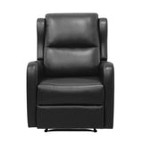 Black Reclining Chair 1pc Comfort Seating Faux Leather Upholstery Living Room Furniture Solid Wood B011P294664